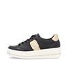 Remonte Platform Stripe Trainer - Black Gold